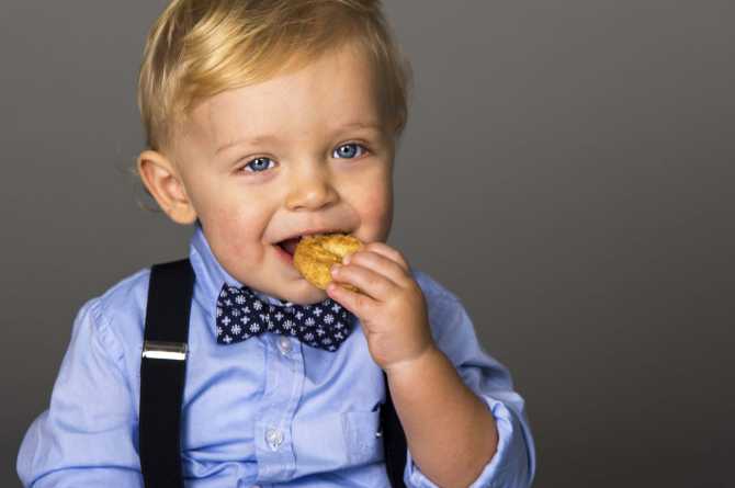 A child eating some cookies